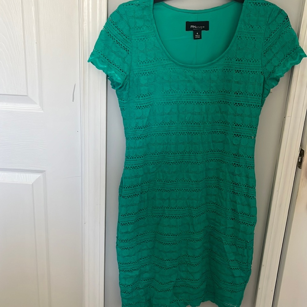 Rn studios dress in gorgeous green color !